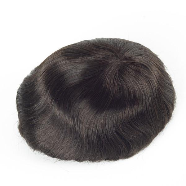 Hair Transformation Human Hair System 6 Inches Black Men'S Stock Hair Pieces