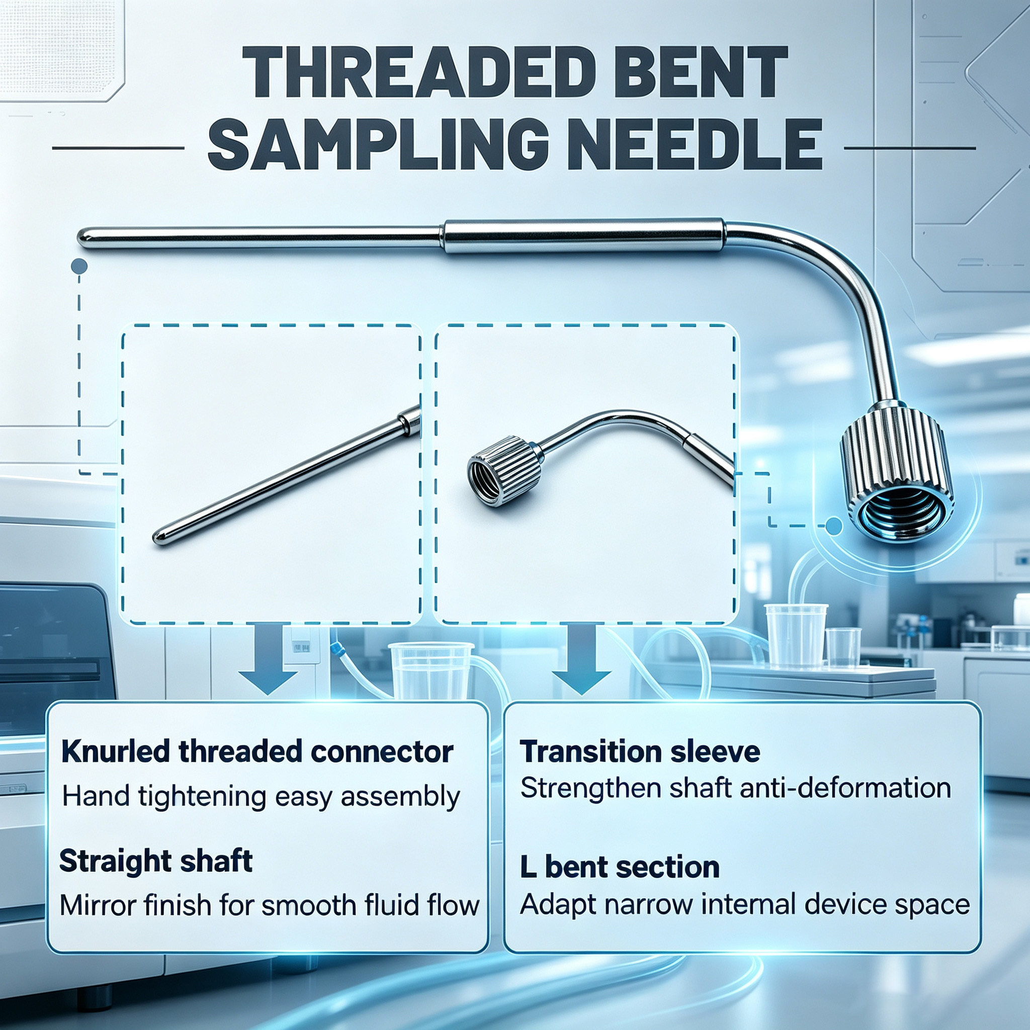 Customized In Vitro Diagnostic Accessory With Angled Bend Shaft