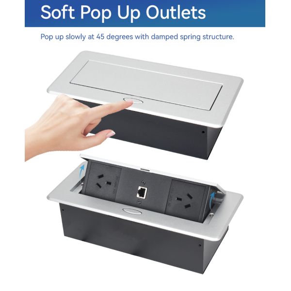 Recessed Pop Up Electrical Outlet Countertop Australian Plug Power Sockets For Office Desk