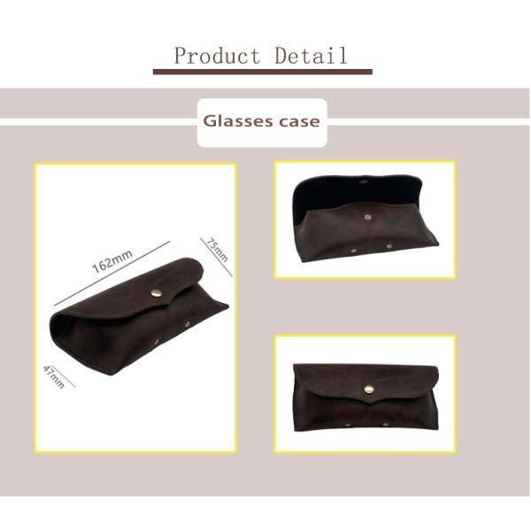 Темный случай стекел Брауна роскошный кожаный, мягкий кожаный случай солнечных очков