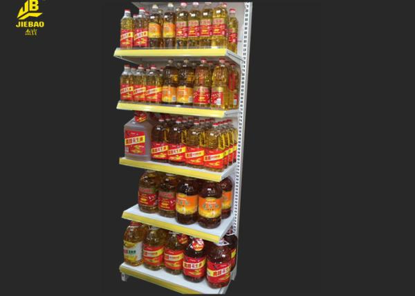 Oils Display Supermarket Storage Racks 35KG/Layer Wall Side And Double Side