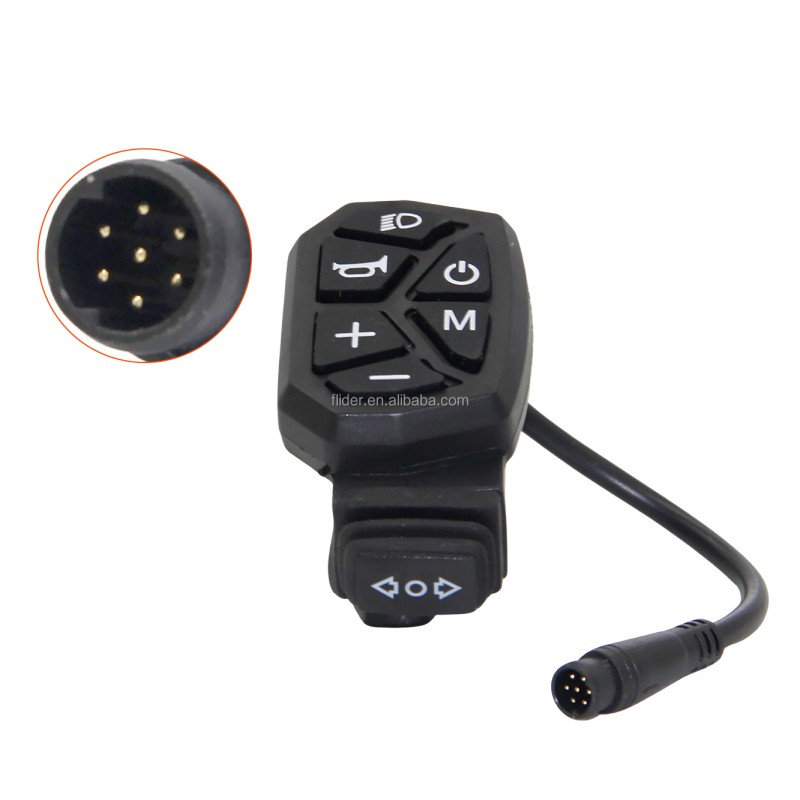 6 Pin Waterproof Scooter Control Button 48V Electric Scooter Switch for Headlight and Turn Signal