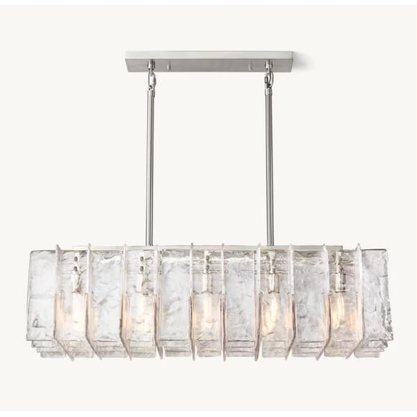 Lâmpadas de vidro modernas retangulares de rede de 49' montadas no teto