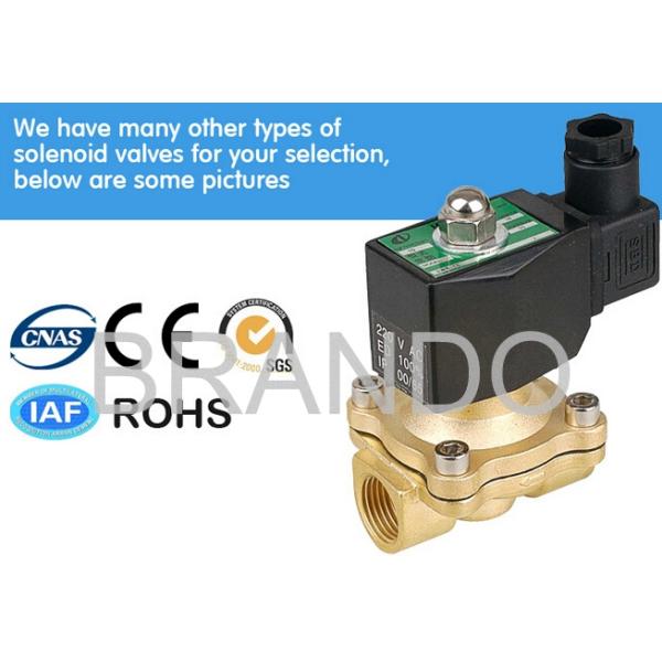 24 Volt DC Mini Magnetic Solenoid Water Valve Stainless Steel / Brass Material 2W025-08