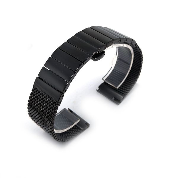 PVD Stainless Steel Solid Link Watch Band - RoHS Compliant