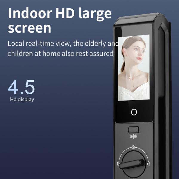 Qleung S959MAX  Face Biometric Video Calling Fingerprint Recognition Key Card Tuya App Fully Automatic Smart Door Lock