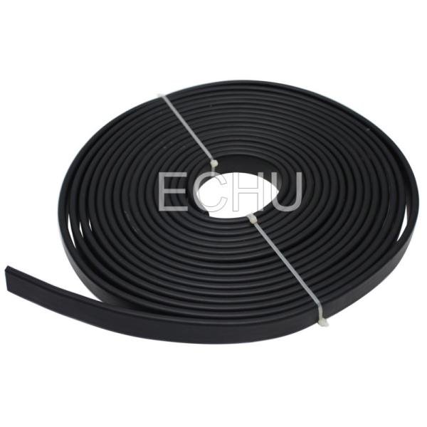 Flat Flexible Traveling Cable for Crane or Conveyor Black Jacket with steel rope supporting