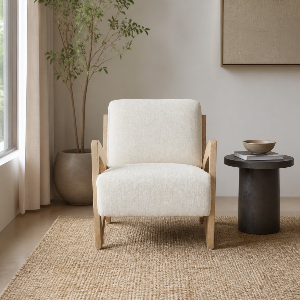 Scandinavian Solid Wood Upholstered Lounge Chair  CYC-005