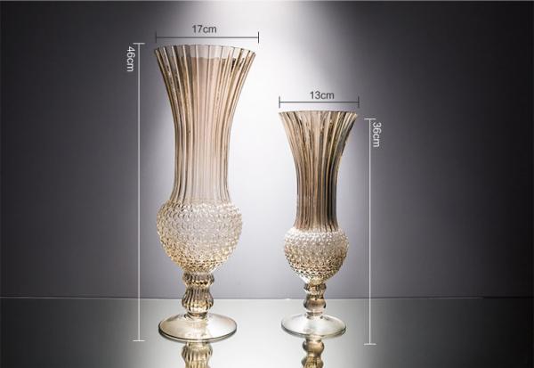 European Glass Vase Rich Bamboo Hydroponic Flowerware Champagne Gold Household Furnishings