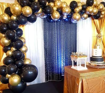 110pcs Balloon Arch Garland Kit Chrome Gold Latex Black Balloons Wedding,Party Birthday Balloons