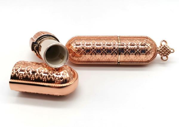 OEM Zinc Alloy Metal Die Casting Lipstick Tube with Chinese Knot Design for High-End Beauty Products