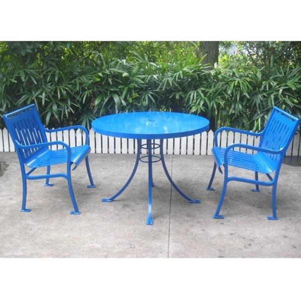 Modernos bancos de mesa de aço suave para o exterior Impermeável Anti-ferrugem Durável
