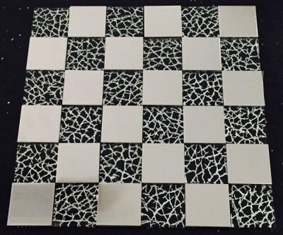 SS Square Metallic Mosaic Tiles Glass Sheets For Kitchen Countertop