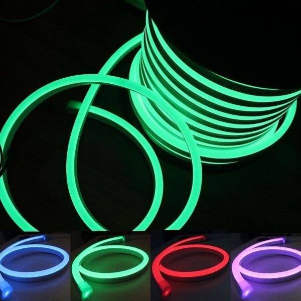 Flexible RGB LED Neon Flex Strip Light with IP67 Waterproof Protection and Low Temperature Running for Indoor Outdoor Lighting