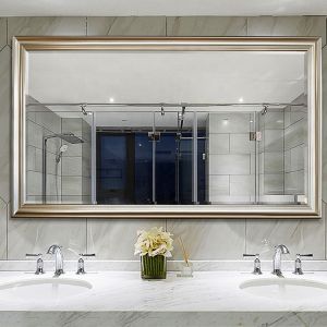 Luxury Baroque Style Full Length Mirror With PS Frame / Copper Free Silver Glass