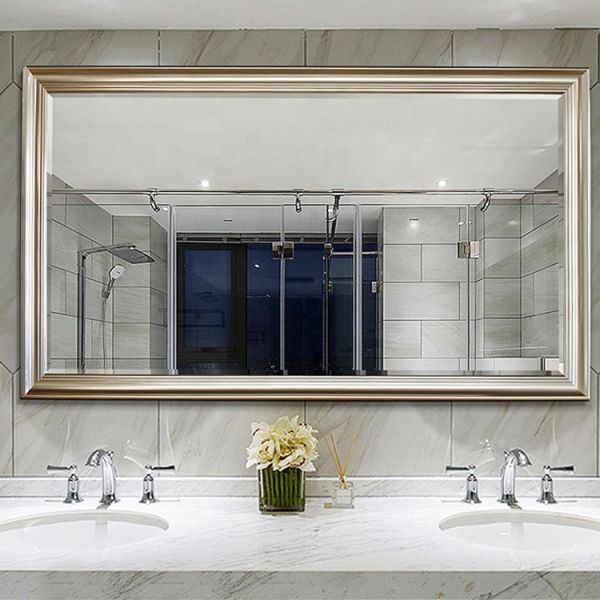 Luxury Baroque Style Full Length Mirror With PS Frame / Copper Free Silver Glass