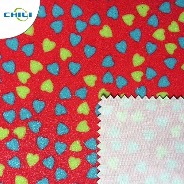 Flower Pattern Printed Faux Leather Fabric Modern Design Eco Friendly