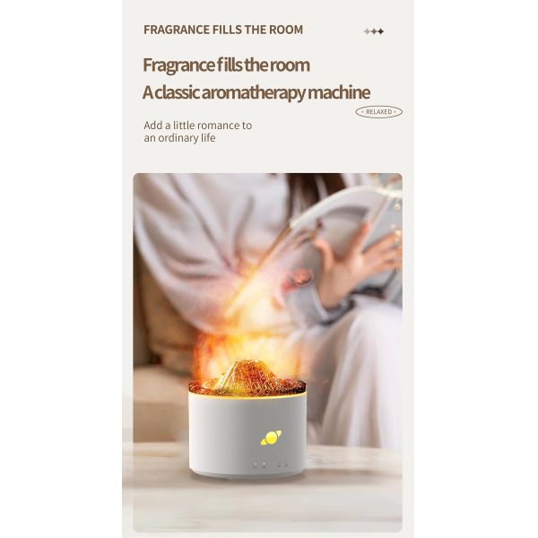 Mini Volcano Ultrasonic Humidifier Aromatherapy Diffuser 230ml Capacity Automatic Timing