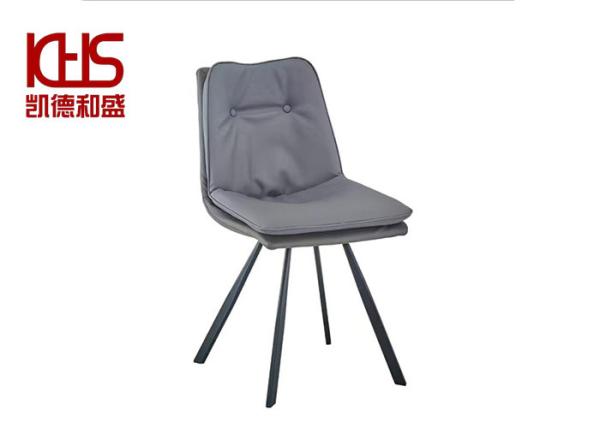 Custom Button Back Leather Dining Room Chairs Scratch Resistant