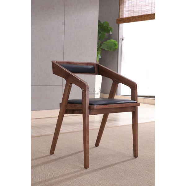 Oak Wood Upholstered Fabric Modern Dining Chair