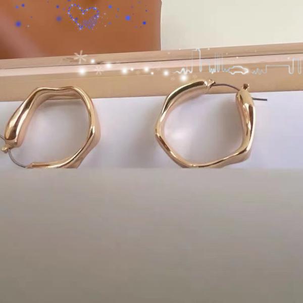Minimalist European Fashion Jewellery 18K Gold  Circle Hoop Earrings Silver 925 Earrings Women