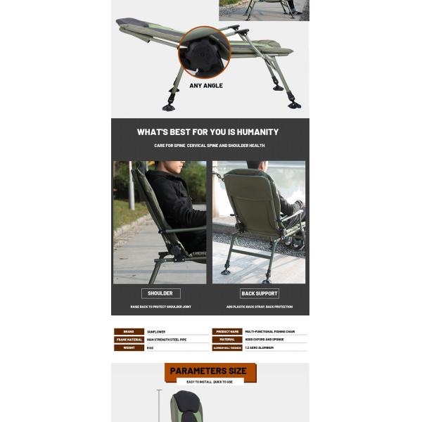 Adjustable Backrest Folding Fishing Chairs Portable For Outdoor Camping