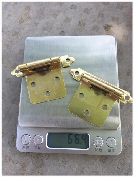 Yellow Color Chrome Butterfly Cabinet Hinges  Self Closing For Kitchen Cabinet Door
