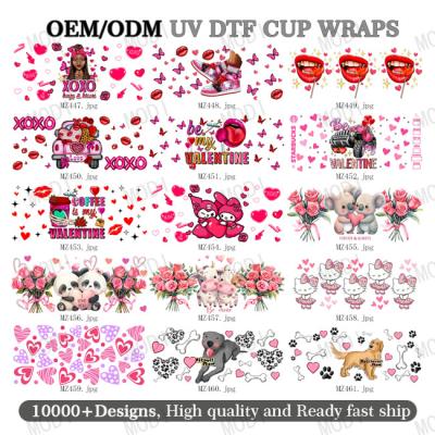 VMy Love Skull Rose Valentine'S Day 20oz UV DTF Straight Wrap Transfers Stickers Custom Labels DIY Waterproof Logo
