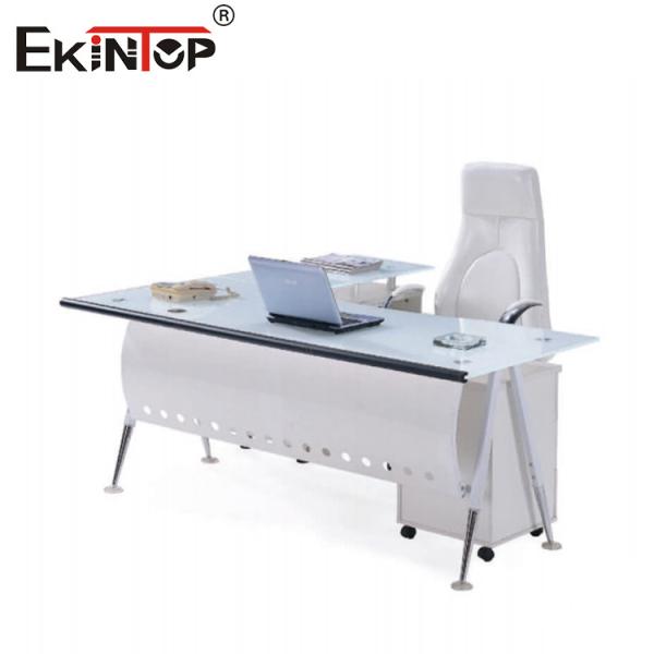 Прозрачный стол синего стекла для офисного здания с ногами металла