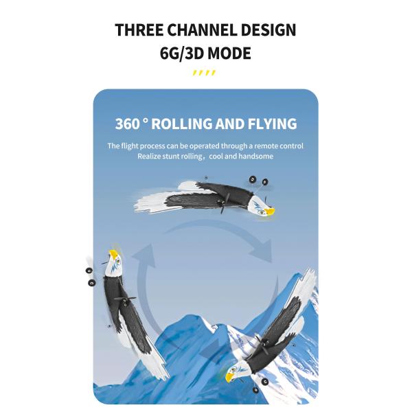 Features RTF 3ch Epp Foam Rc Simulation Wingspan Bald Eagle 2.4g Rc Glider Airplane Toys with 14 Years up Age Range