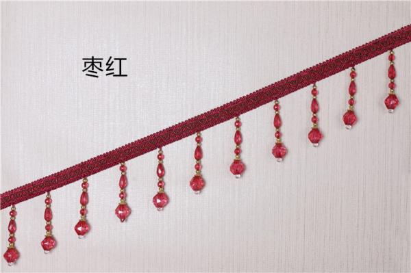 Handmade fashionable chain beads lace tassels fringes for curtain/sofa/pillow decoration