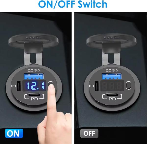Popular 12V 24V Dual USB Car Charger Water Resistant Universal Car Charger