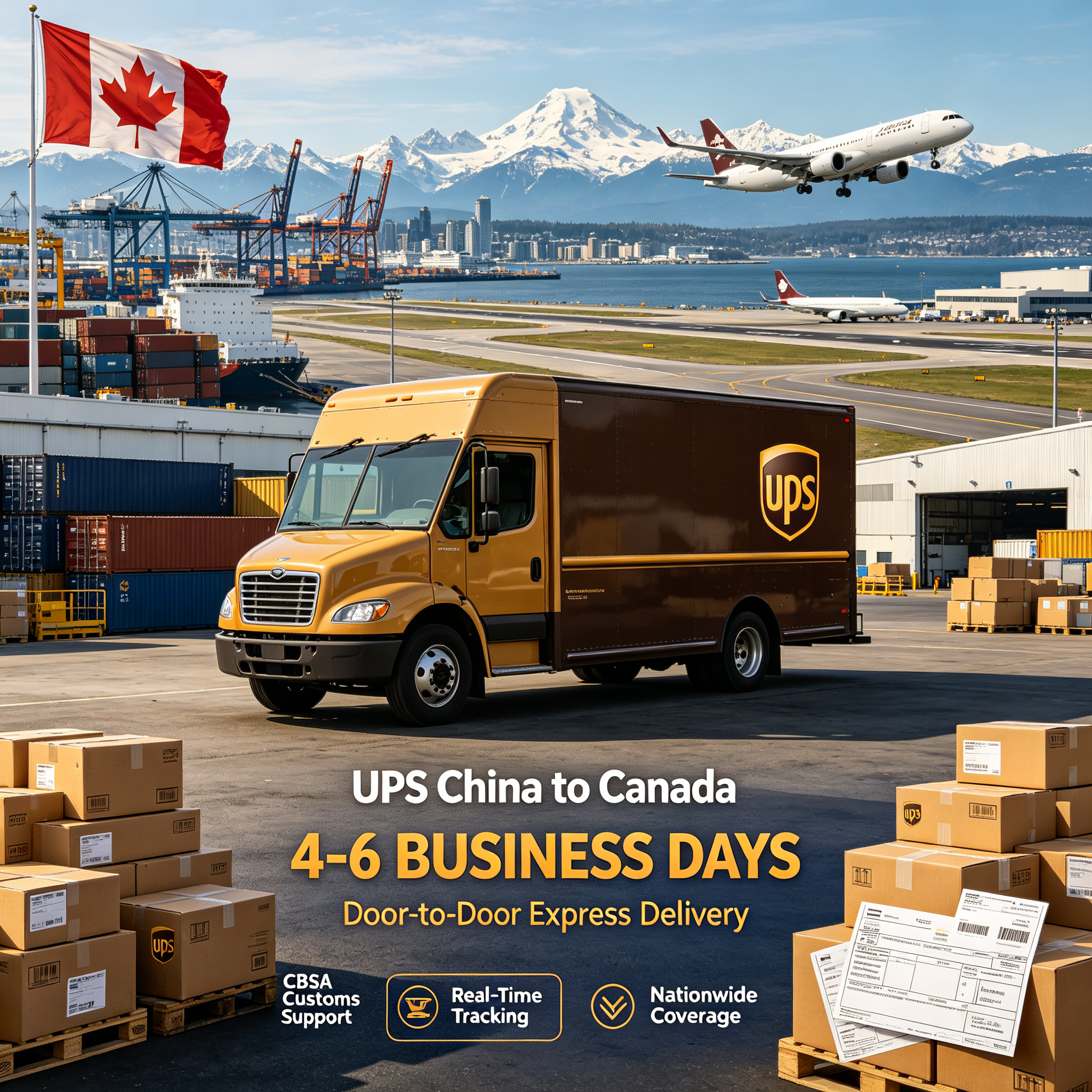 Door To Door UPS Express Shipping From China To Canada Freight Forwarder 4-6 Business Days