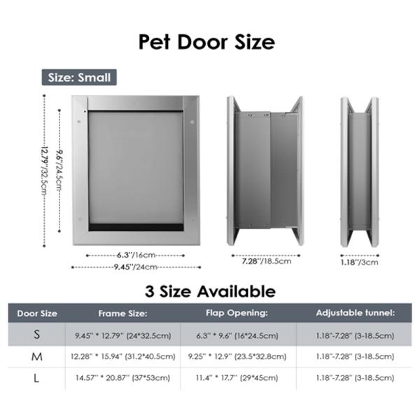 Customized Aluminum PET Door Controllable Access Two Way Dog Door