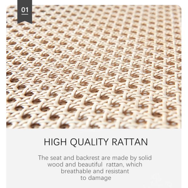 Custom Kitchen Bar Chair Solid Wood Leg Cane Counter Stool 43cm*43cm*109cm Weight Limit 100KG