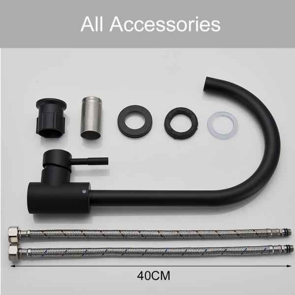 Finition élevée de SN de Chrome Matte Black Gold de robinet d'évier de cuisine d'arc d'acier inoxydable