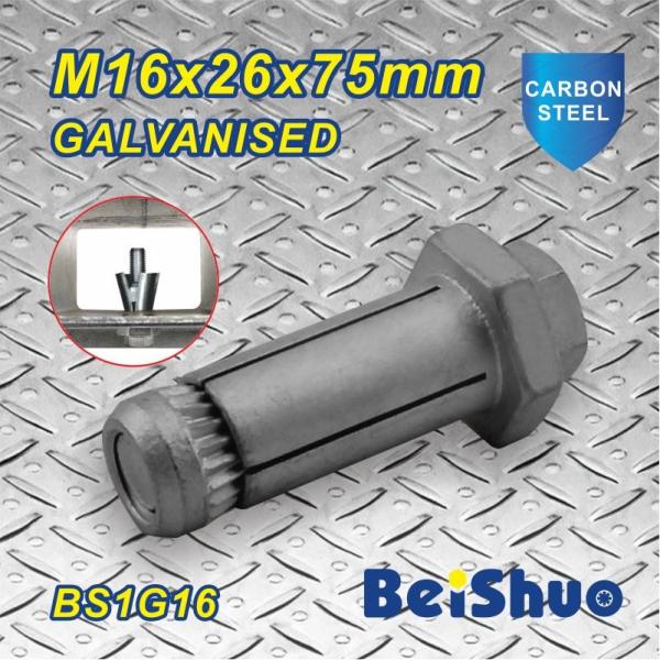 M16 Carbon steel  Zinc plated Hot dip Galanised Expansion threading Machine Anchor Bolt