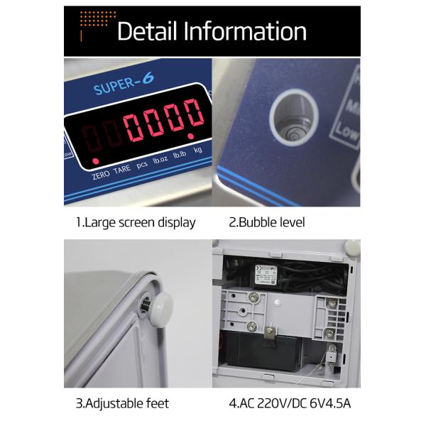 30kg Waterproof Stainless Steel Scale IP68 Weighing Scale For Seafood Market