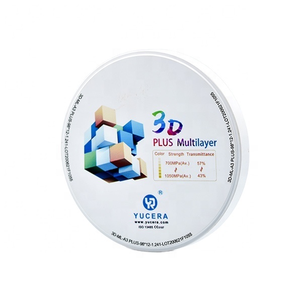 Dental Materials 3D Pro Multilayer Zirconia Block CAD CAM 98mm System Ceramic Block for Long Bridge