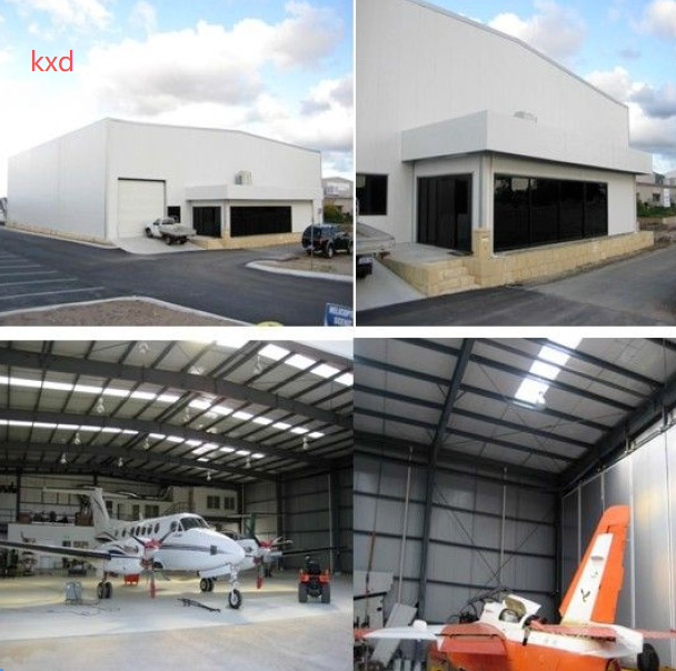 Large-Span Steel Prefabricated Hangar for Aircraft Shelter and Repair