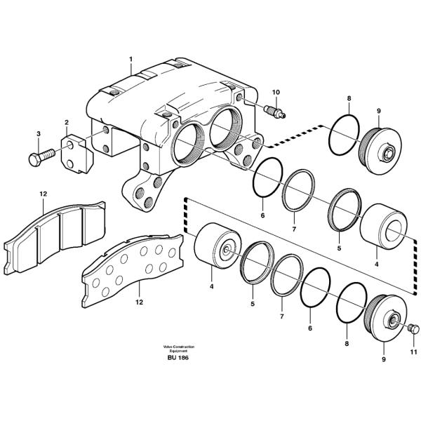 VOE11709042 11709042 Conjunto de revestimiento de frenos piezas de repuesto de excavadora para A25D A30D