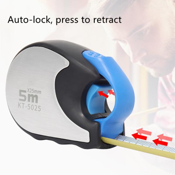 Tape de mesure en acier métrique OEM de 10 m avec conception de verrouillage automatique