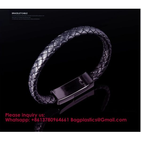 USB C To USB C Short Charging Cable 7.9in Portable Fashion Fast Bracelet Charger Wrist Data Transfer Cord For IOS Huawei Samsung Galaxy LG Android