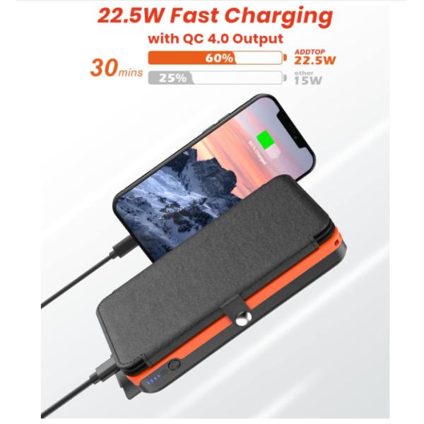 22.5W 27000mAh портативный солнечный зарядный блок для мобильного телефона