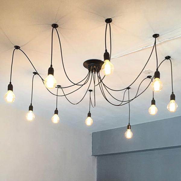 Retro Loft Industrial Chandelier Adjustable E27 Multi Head Lamps Restaurant metal lamp(WH-VP-225）