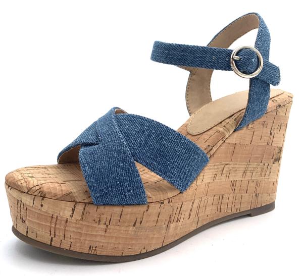 Wedge High Heel Stylish Sandals , Ladies Heeled Sandals For Party Cocktail