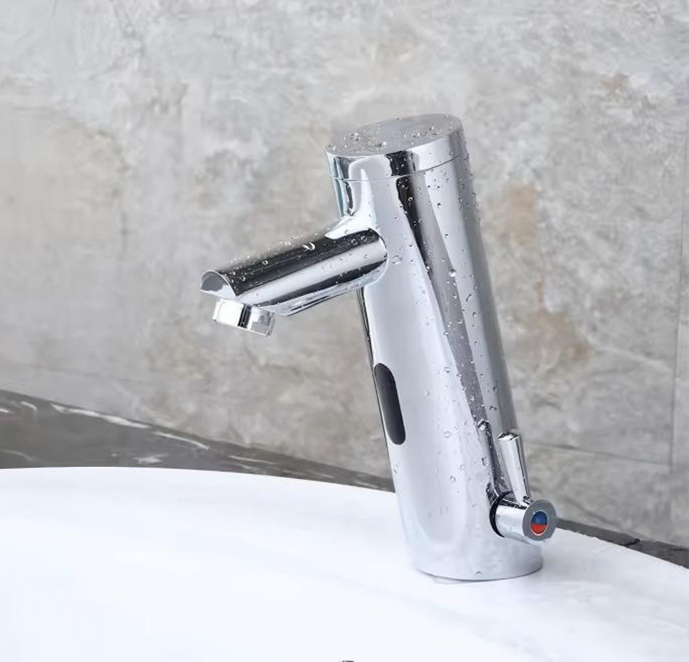 Oersitor Smart Sensor Basin Faucet Hot and Cold Water Mixer Deck Mounted Automatic Hands Touchless Sensor Faucet Tap (T8)