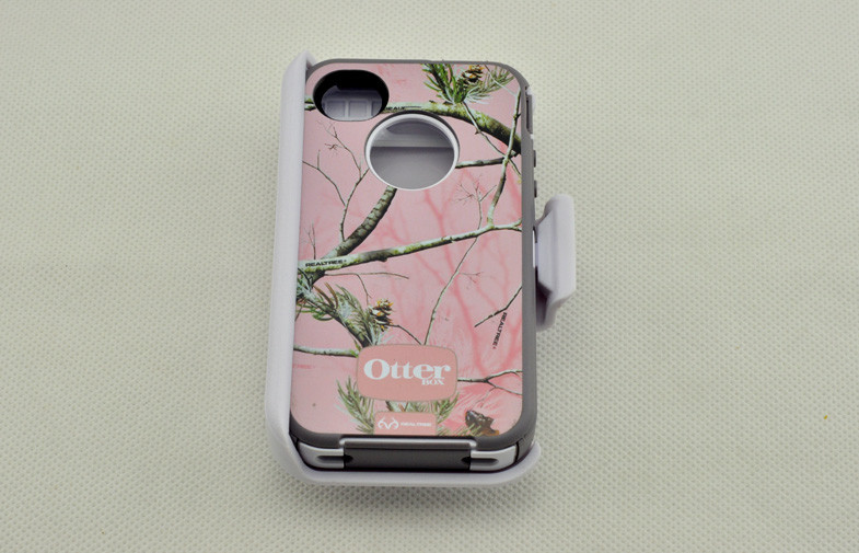 AP Pink Realtree Camo Outter Box For Iphone 4 Hard Shell Case With Defender Series