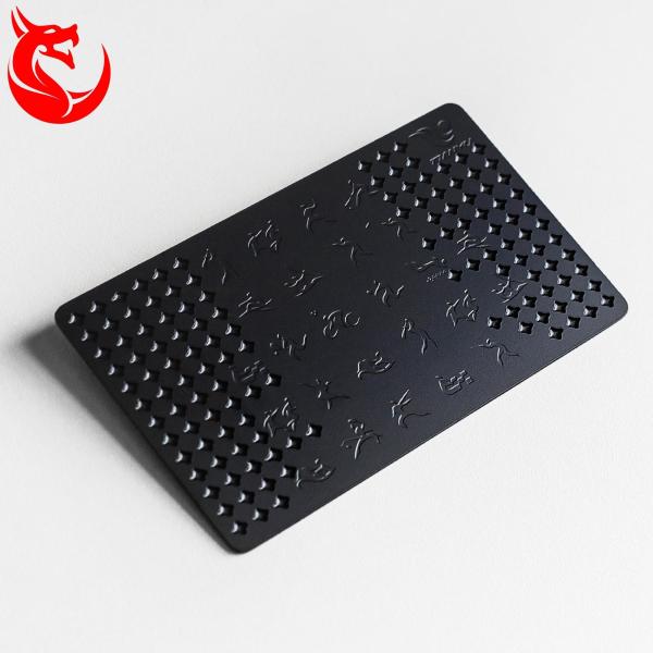 Stainless Steel Matte Black And Gold Business Cards Different Background Coated