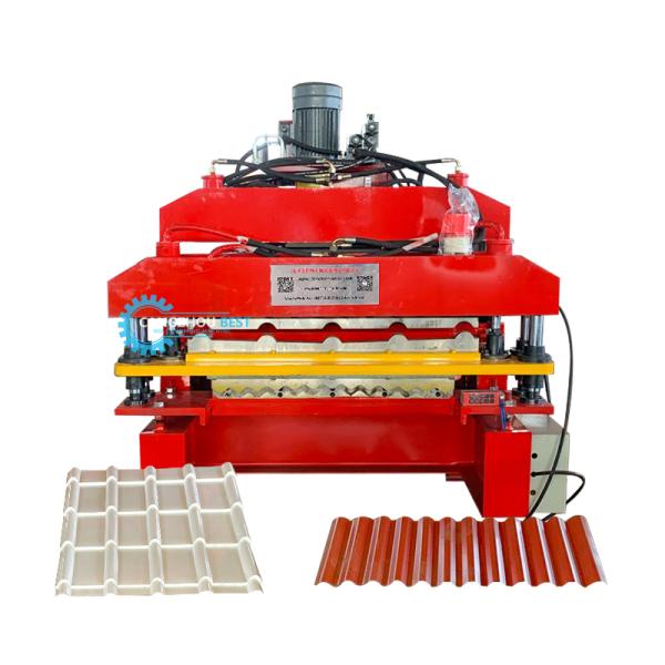 Euro Tile Roofing Sheet Roll Forming Machine 0.4-0.6mm Steel